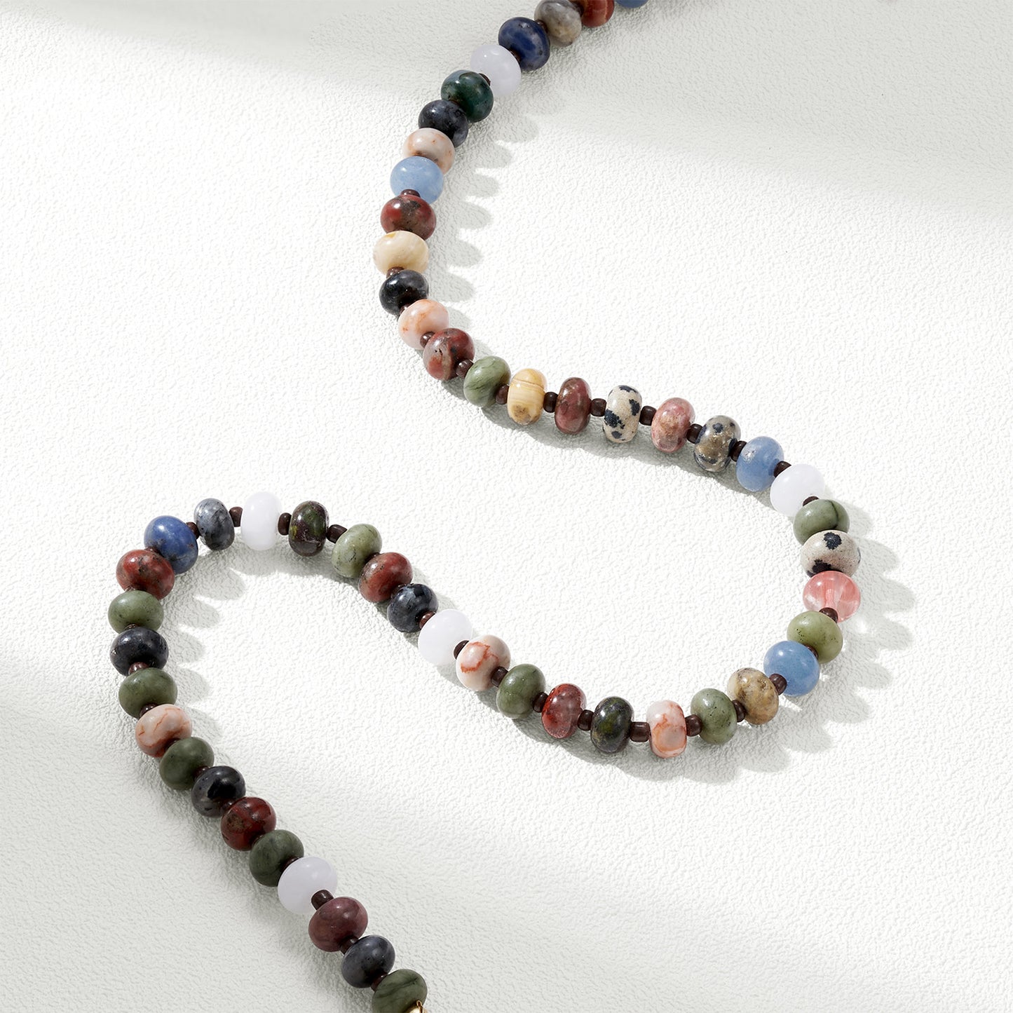 KissYan Colorful Gemstone Bead Boho Choker Natural Stone Necklaces