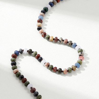 KissYan Colorful Gemstone Bead Boho Choker Natural Stone Necklaces