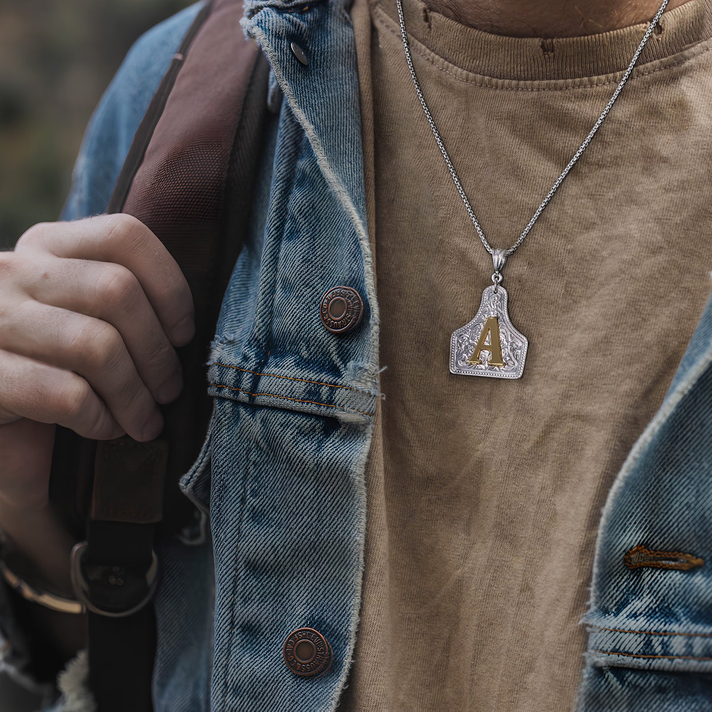 KISSYAN Letter Pendant CowTag Initial Necklace