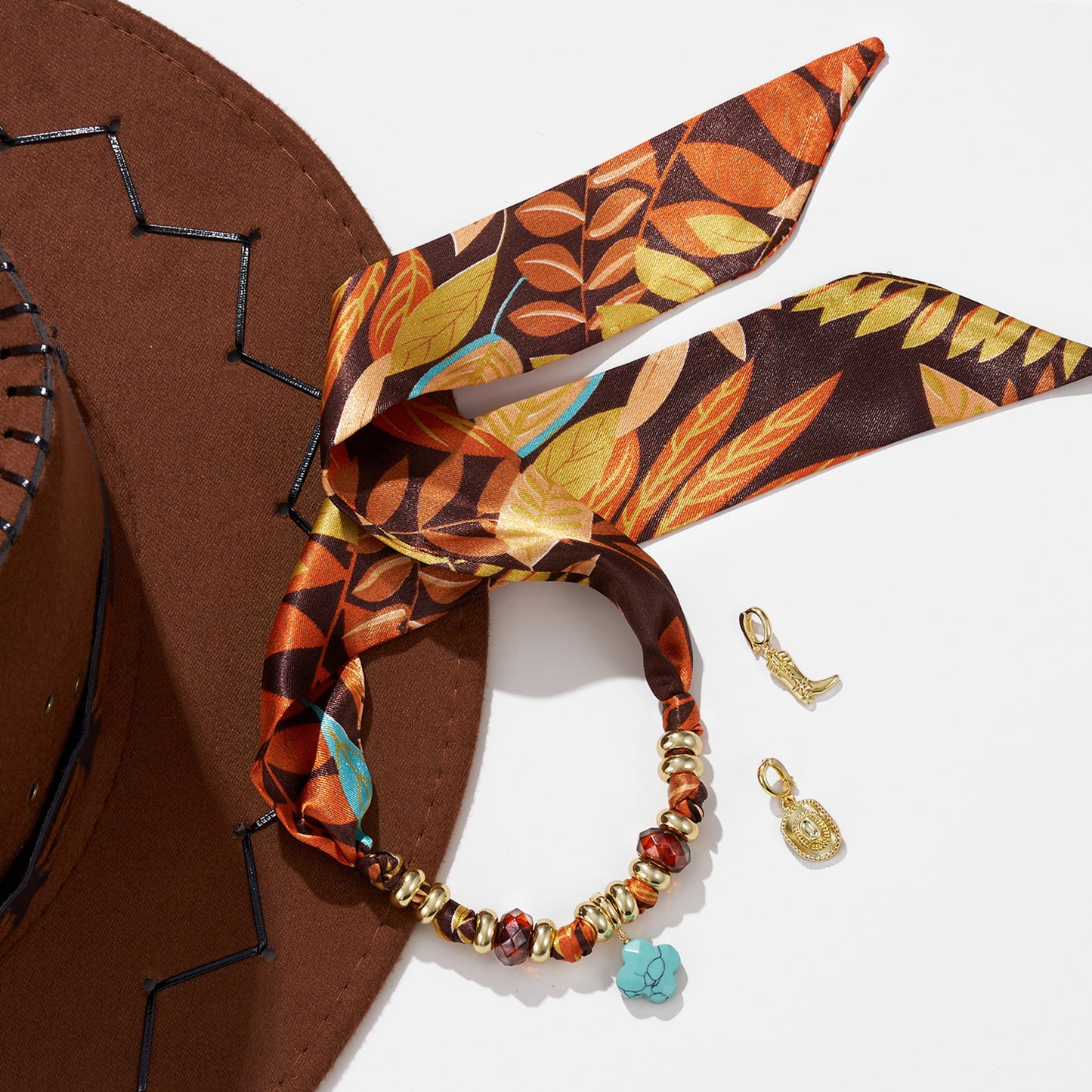 KISSYAN Cowgirl Scarf Charm Necklace