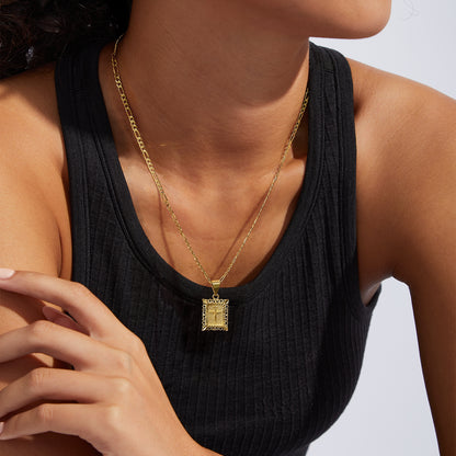 KissYan Cross Square Pendant Faith Christian Necklace