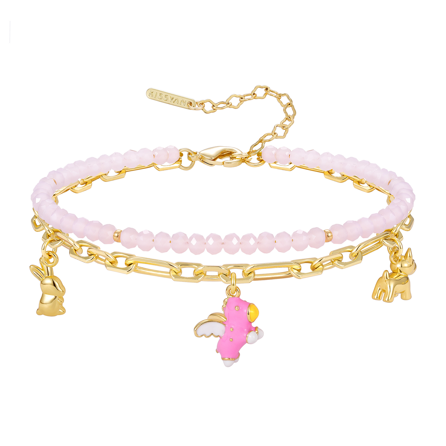 KissYan Adjustable Stackable Enamel Beaded Bracelets for Women