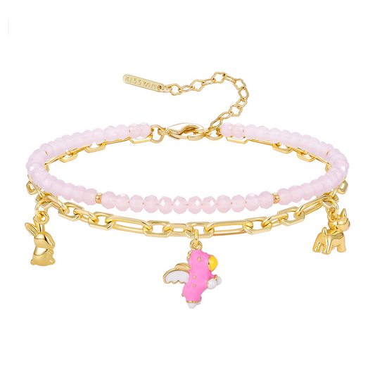 KissYan Adjustable Stackable Enamel Beaded Bracelets for Women