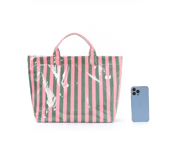 Striped Tote Bag – Lightweight Large-Capacity Handbag for Commuting & Travel