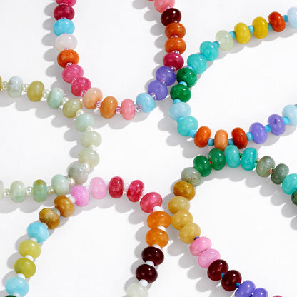 KissYan Beaded Bracelets Colorful Gemstone Boho