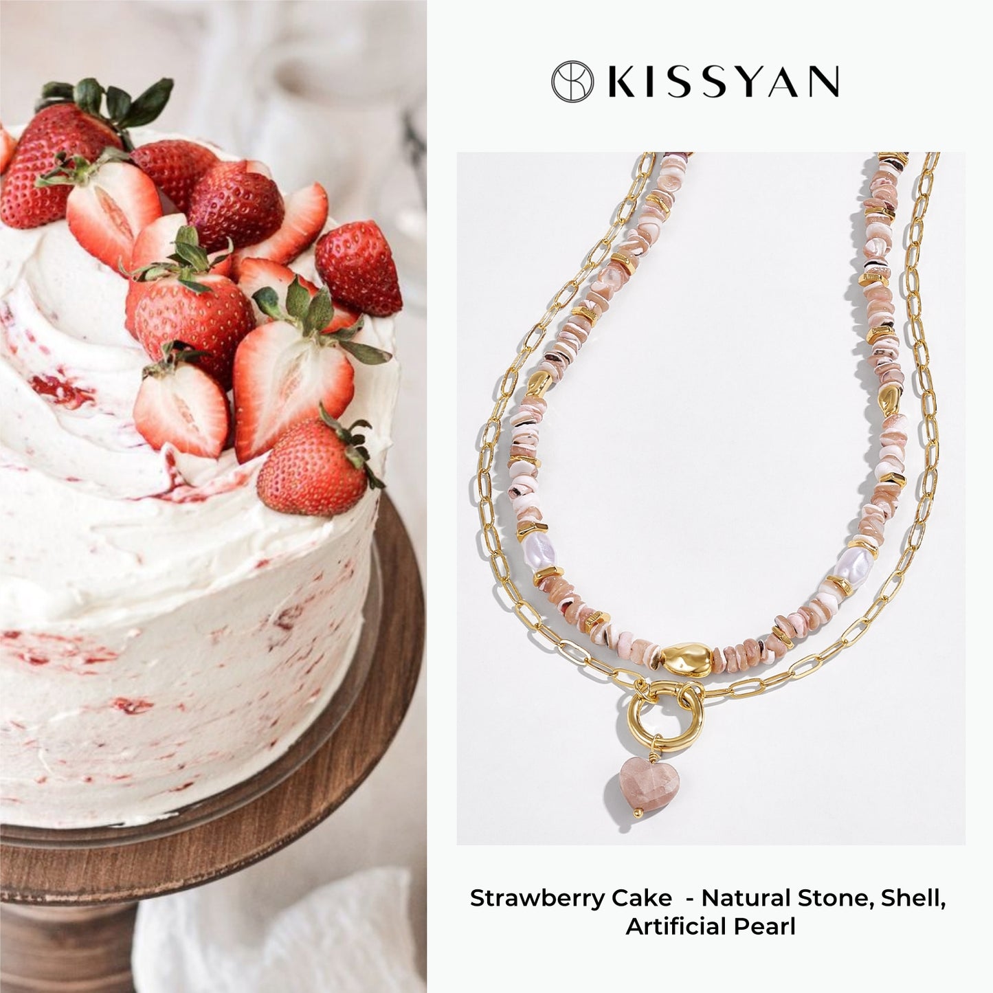 KissYan Necklaces Layered Paperclip Choker with Heart Pendant