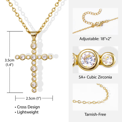 KissYan Cross Necklace Cubic Zirconia Faith Pendant