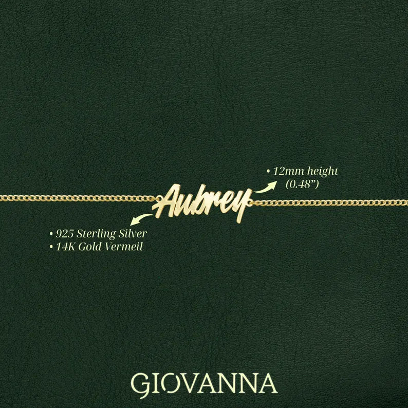 Custom Name Anklet Sterling Silver