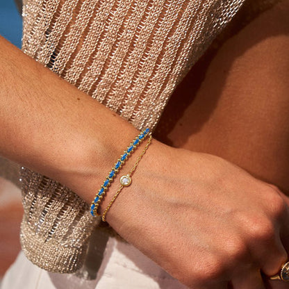 KissYan Adjustable Sports String  Stackable Bracelet 14K Gold Plated