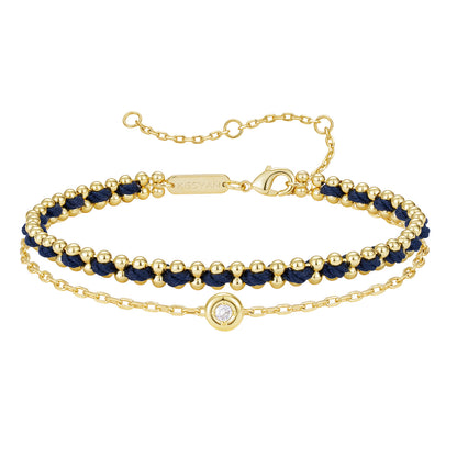 KissYan Adjustable Sports String  Stackable Bracelet 14K Gold Plated