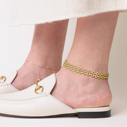 KissYan Gold Ankle Bracelets for Women,Chunky Cuban Link Chain Summer Beach Foot Jewelry