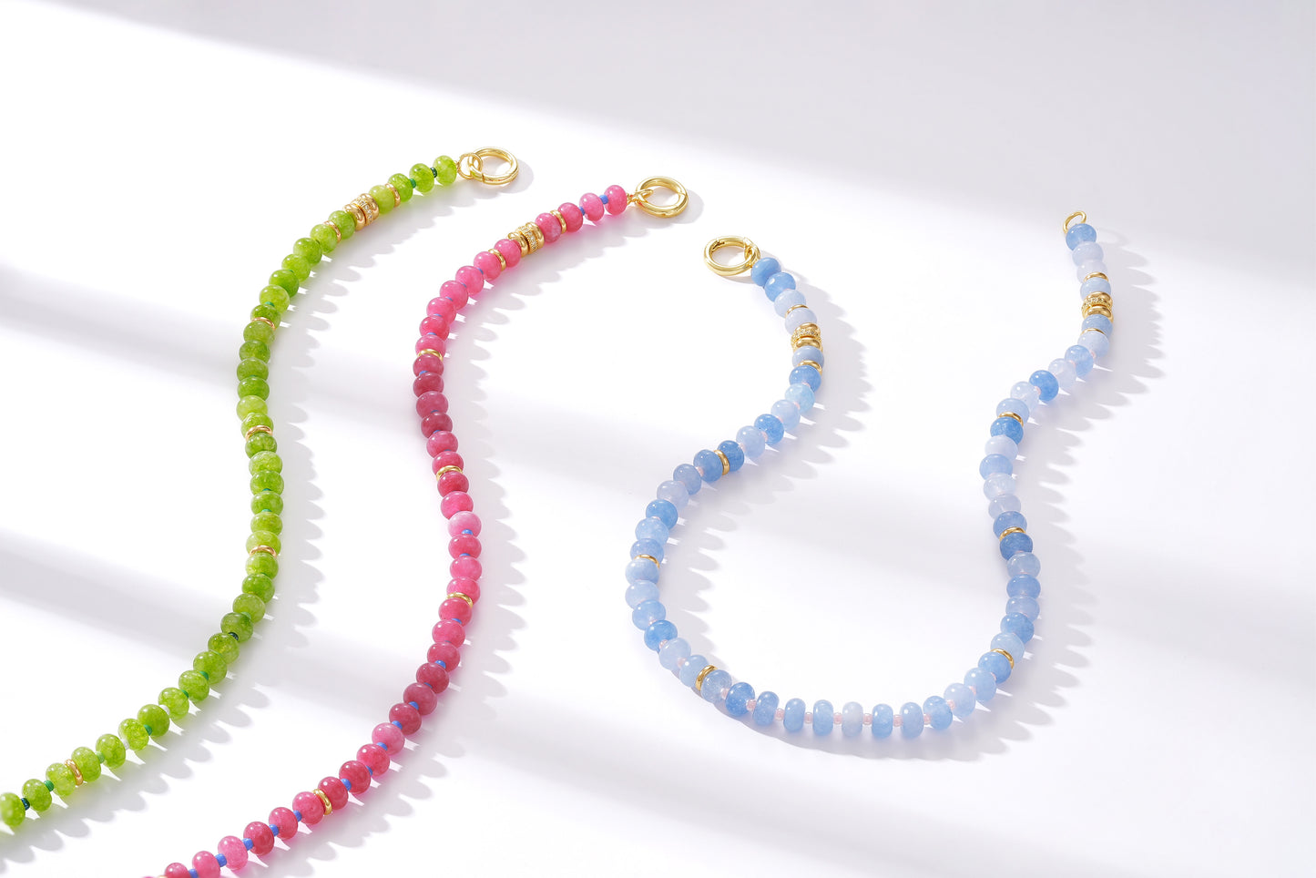 KissYan Beaded Boho Choker Natural Stone Gold Clasp Beach Gift