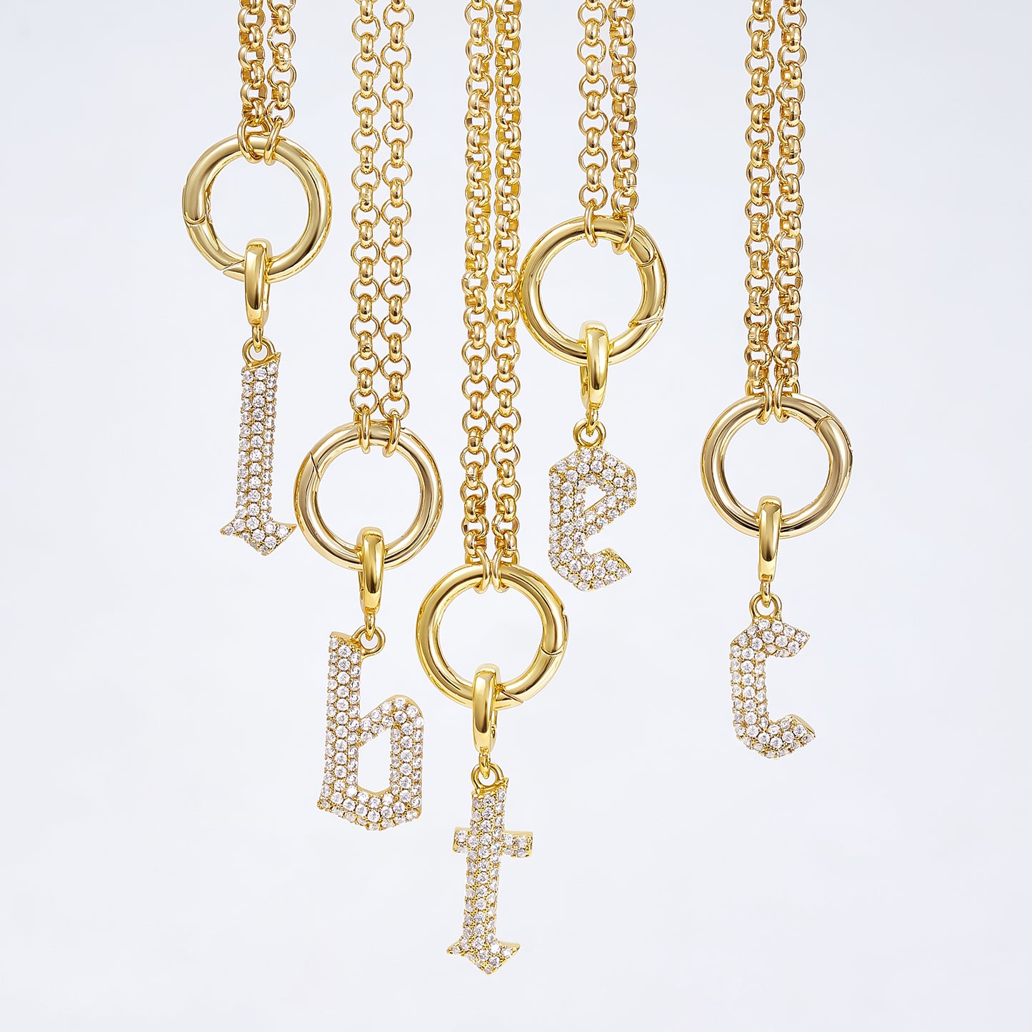 KissYan Plated Initial Letter Pendant Box Chain Necklace