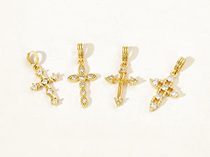 KissYan 14K Gold Plated Layered Cross Faith Necklace