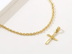 KissYan 14K Gold Plated Layered Cross Faith Necklace