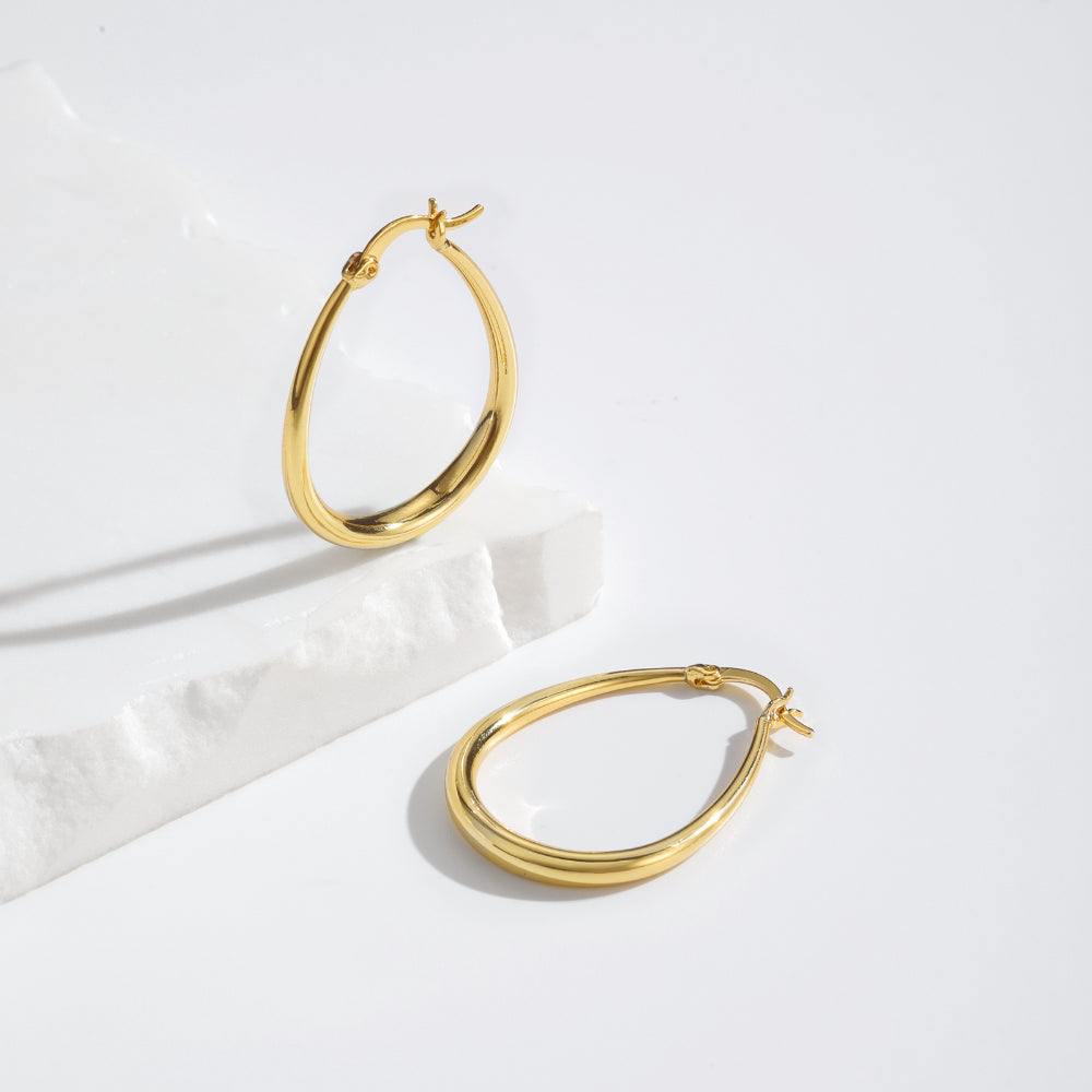Chunky Oval Hoop Earrings