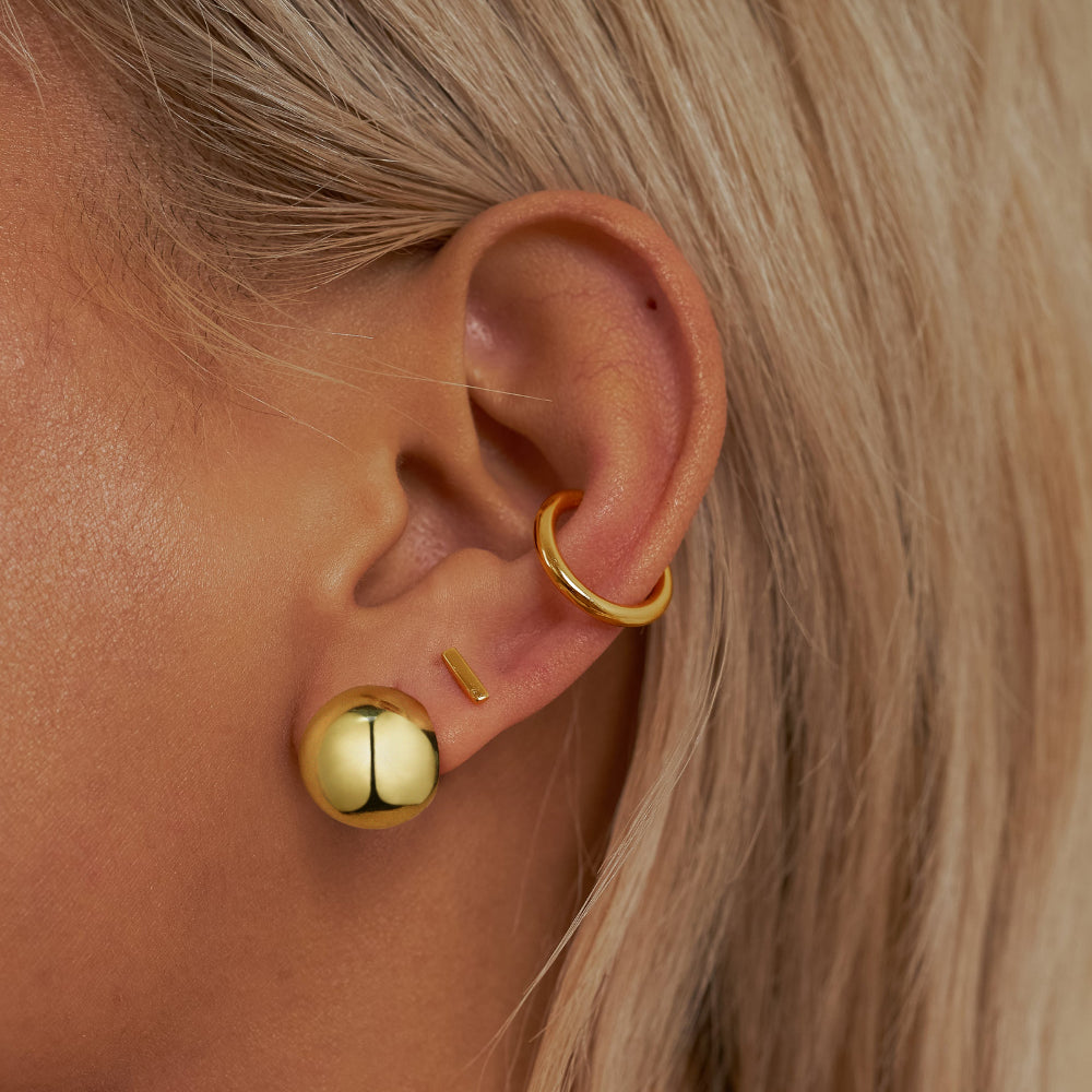 Chunky Gold Dome Hoop Earrings