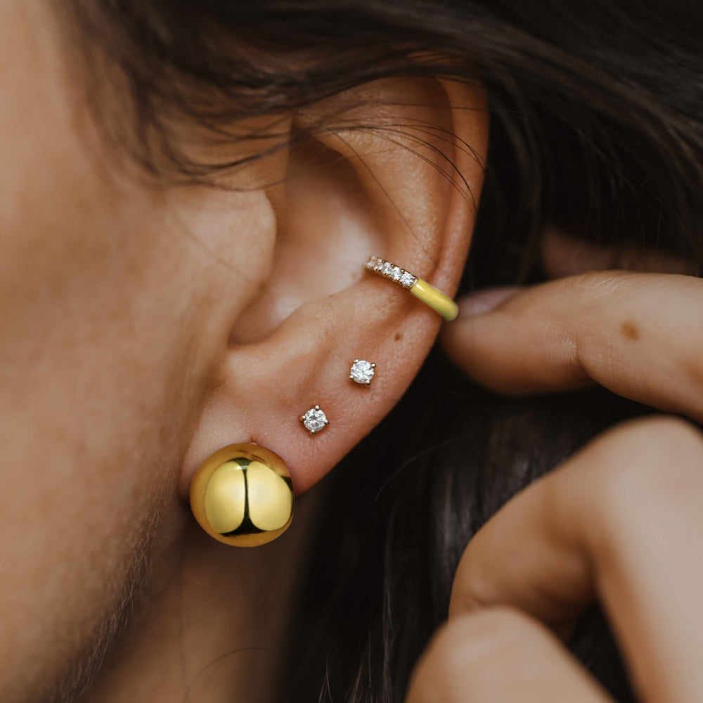 Chunky Gold Dome Hoop Earrings