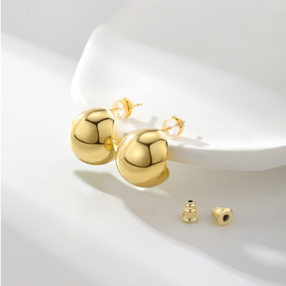 Chunky Gold Dome Hoop Earrings