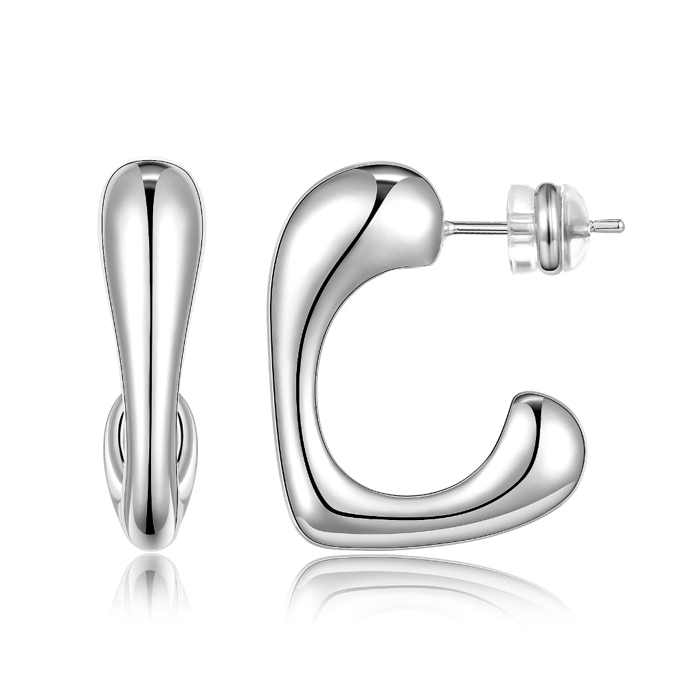 Chunky Irregular Gold Hoop Earrings