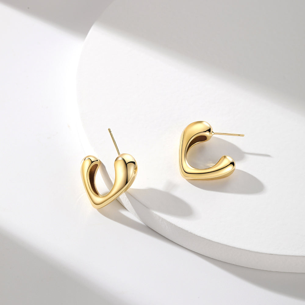 Chunky Irregular Gold Hoop Earrings