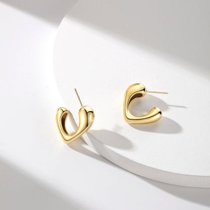 Chunky Irregular Gold Hoop Earrings