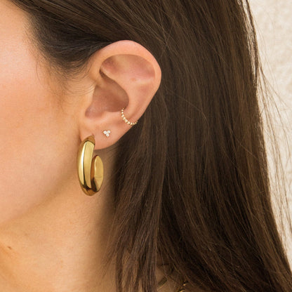 Gold Irregular Chunky Hoop Earrings