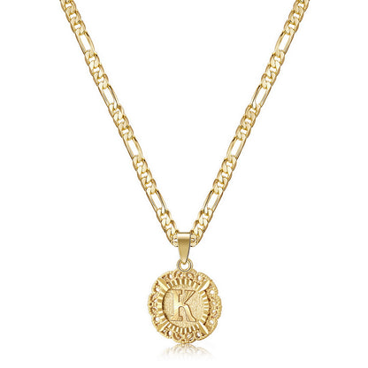 14K Gold Plated K Pendant Necklace
