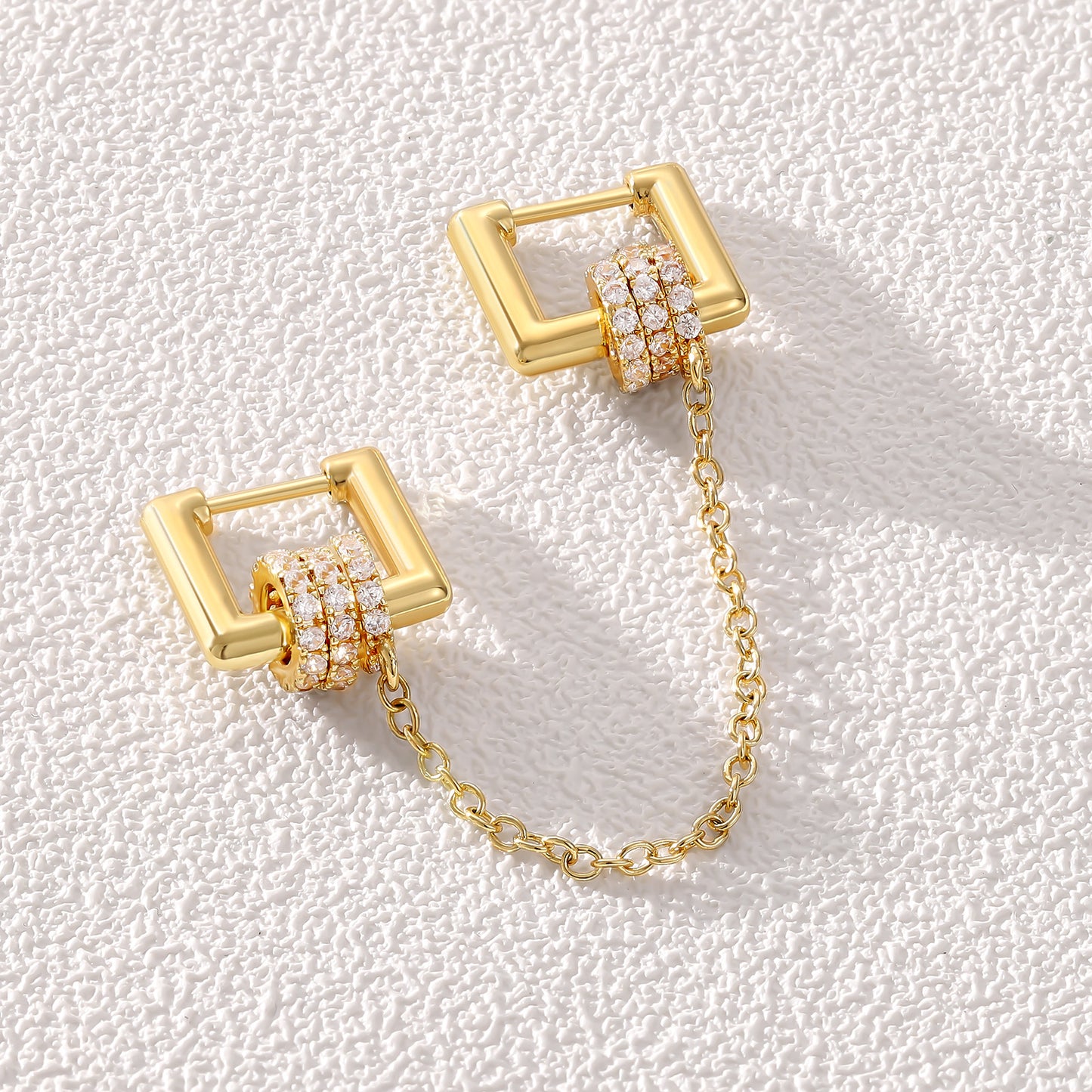 KissYan Single/Double Detachable Multi-Wear Huggie Hoop Chain Earrings