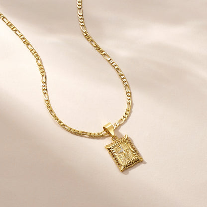 KissYan Cross Square Pendant Faith Christian Necklace