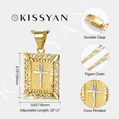 KissYan Cross Square Pendant Faith Christian Necklace