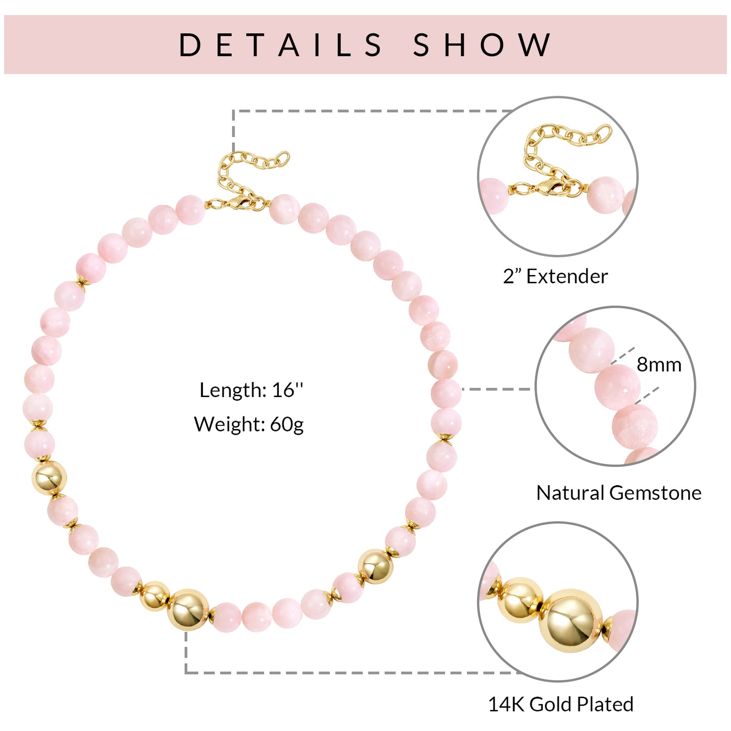 KissYan Necklaces Plated Natural Gemstones Beach Choker