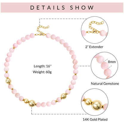 KissYan Necklaces Plated Natural Gemstones Beach Choker