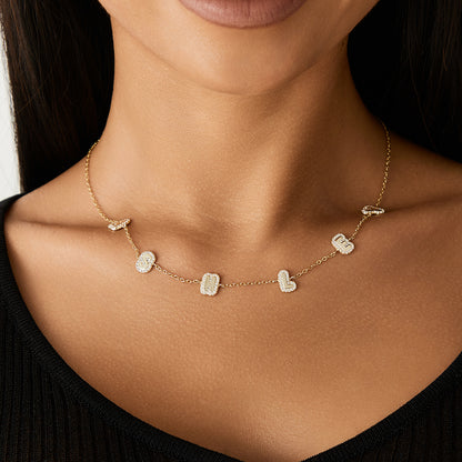 Letter Bubble Name Necklace in Sterling Silver