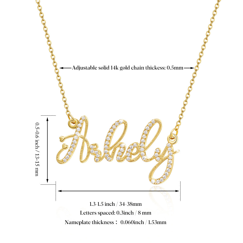 Sterling Silver Shining Name Necklace With Heart