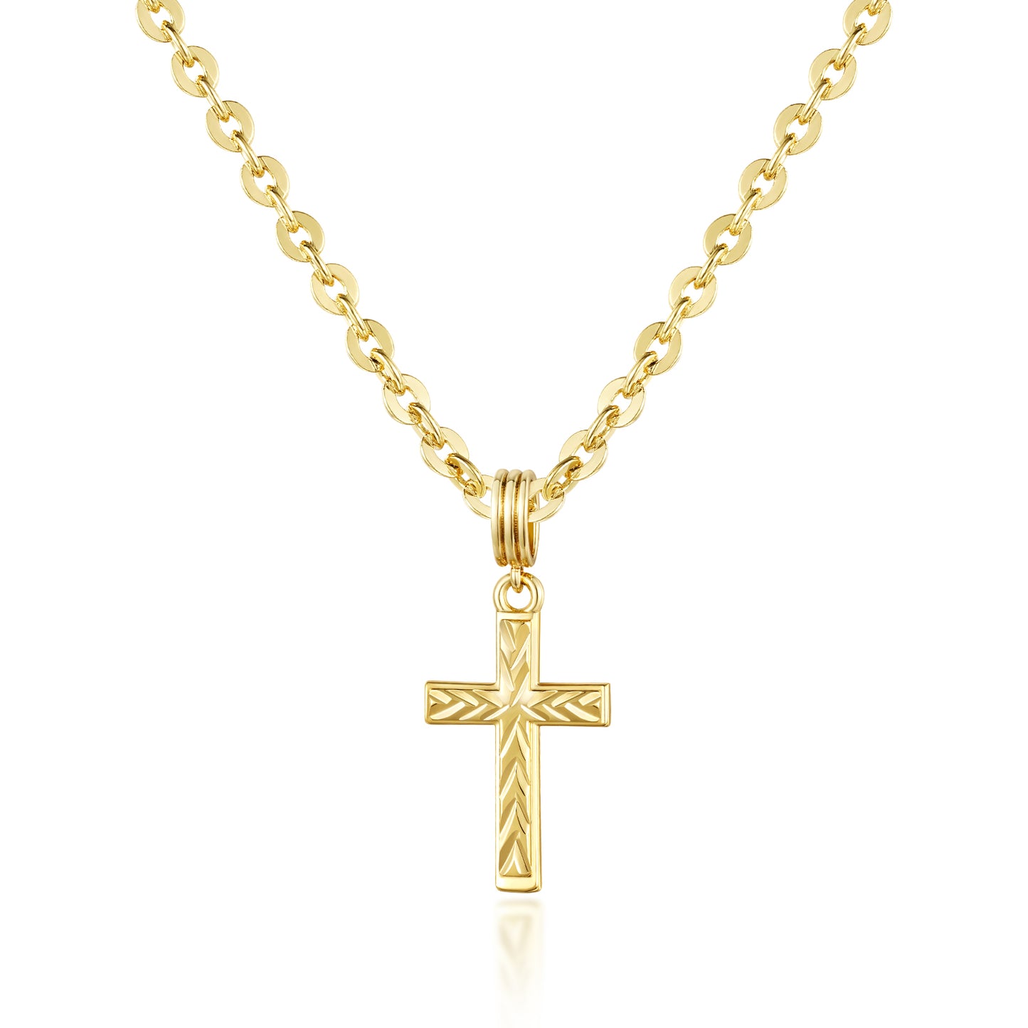 KissYan 14K Gold Plated Layered Cross Faith Necklace