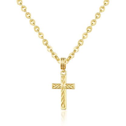 KissYan 14K Gold Plated Layered Cross Faith Necklace