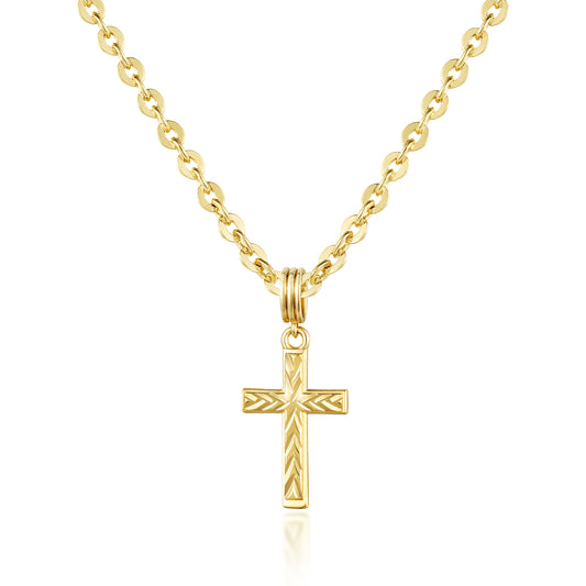 KissYan 14K Gold Plated Layered Cross Faith Necklace