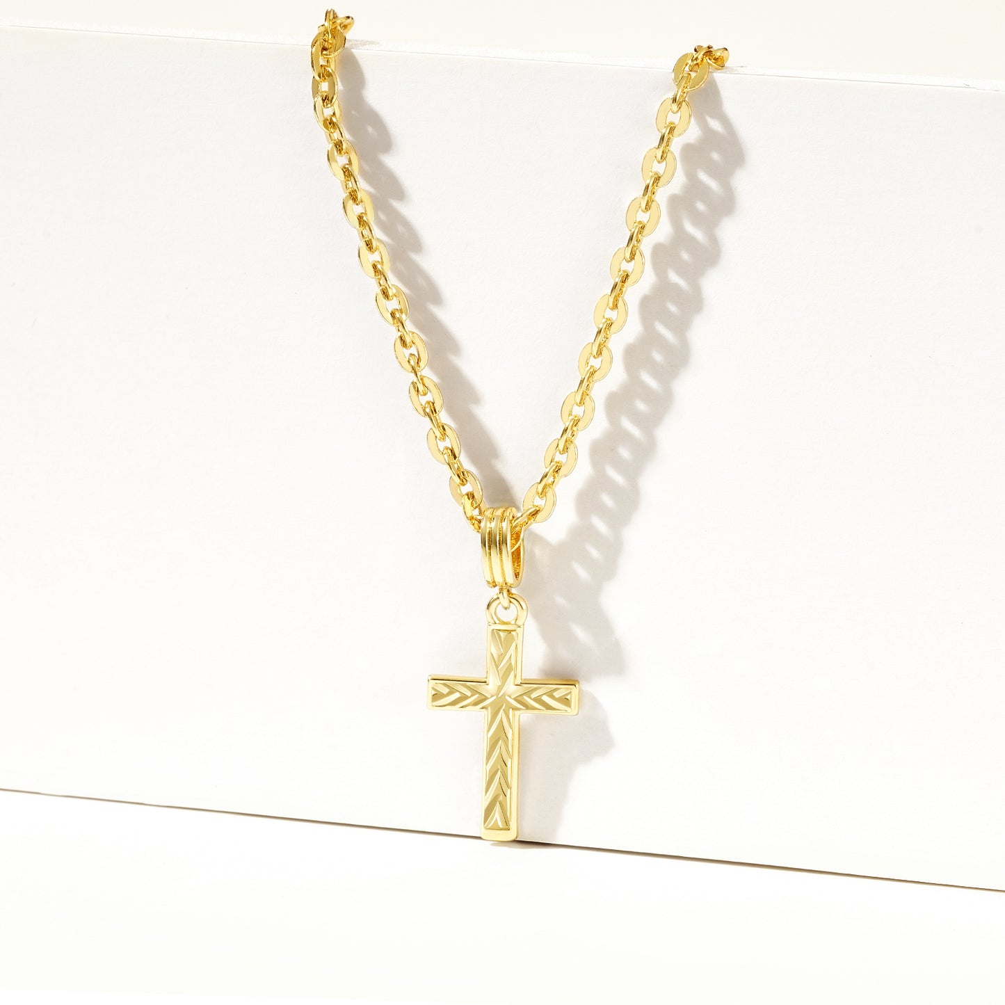 KissYan 14K Gold Plated Layered Cross Faith Necklace
