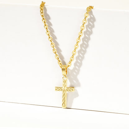 KissYan 14K Gold Plated Layered Cross Faith Necklace