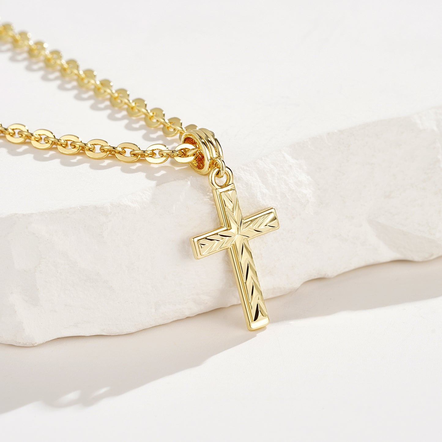 KissYan 14K Gold Plated Layered Cross Faith Necklace