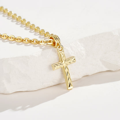 KissYan 14K Gold Plated Layered Cross Faith Necklace