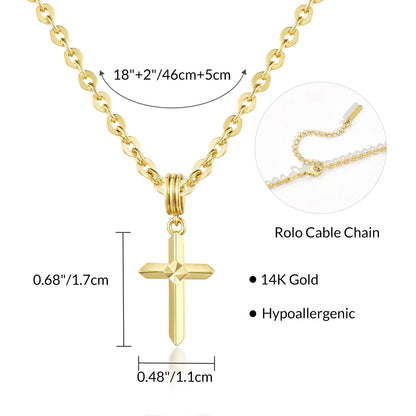 KissYan 14K Gold Plated Layered Cross Faith Necklace