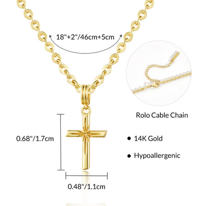 KissYan 14K Gold Plated Layered Cross Faith Necklace