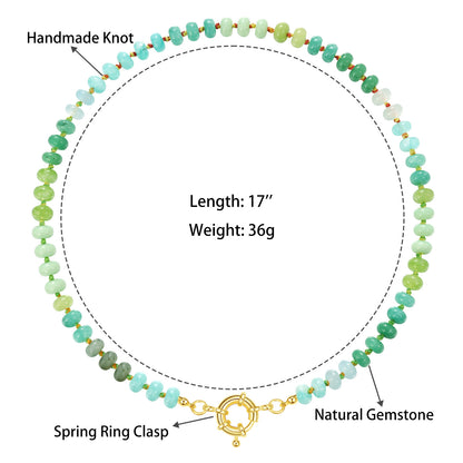 KissYan Beaded Gemstone Necklace Colorful Boho Bead Choker