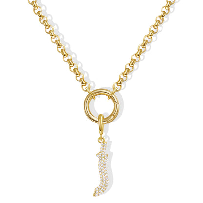 KissYan Plated Initial Letter Pendant Box Chain Necklace