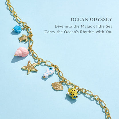 KissYan Charm Necklace Heart Starfish Sun Pendant