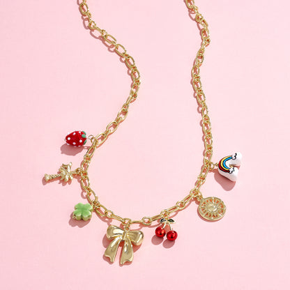 KissYan Charm Necklace Heart Starfish Sun Pendant