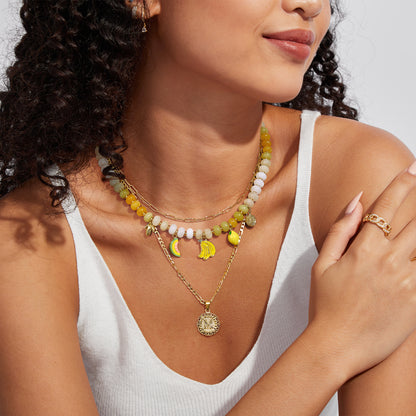 KissYan Charm Beaded Necklace with Fruit Pendant