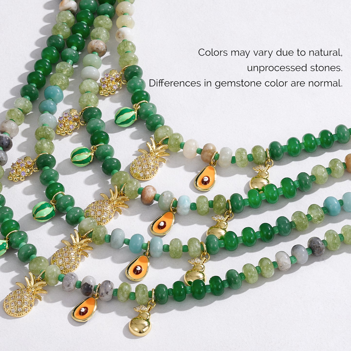 KissYan Charm Beaded Necklace with Fruit Pendant